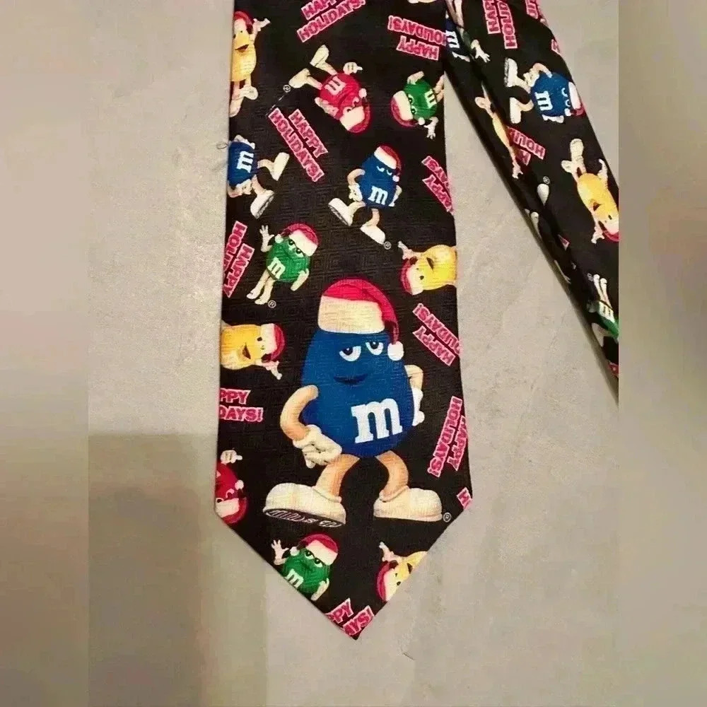 M&M Candy Happy Holidays Christmas Neck Tie M & M's